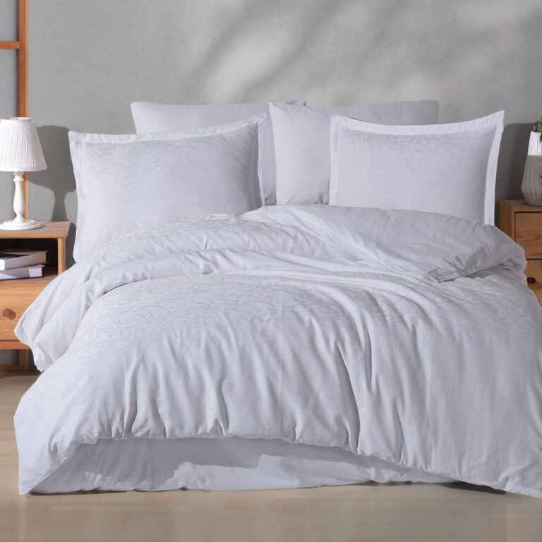 Lenjerie de pat Jacquard 100% bumbac – eleganță și rafinament în dormitorul tău! ✨💤