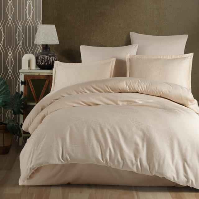 Lenjerie de pat Jacquard 100% bumbac – eleganță și rafinament în dormitorul tău! ✨💤