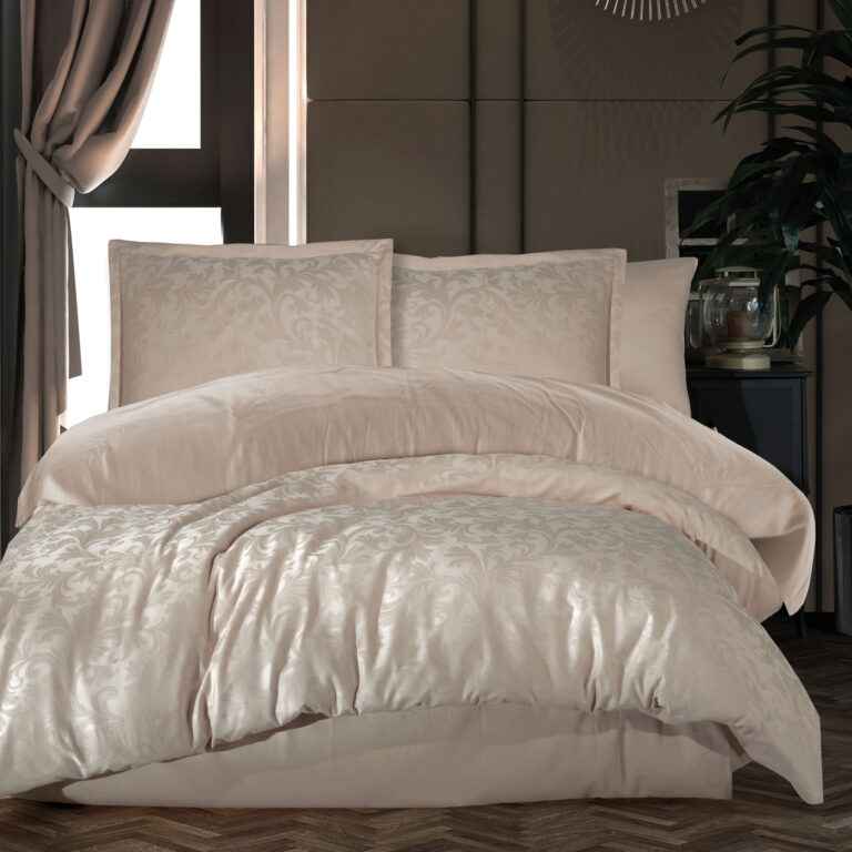 Lenjerie de pat Jacquard 100% bumbac – eleganță și rafinament în dormitorul tău! ✨💤